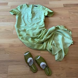 Vintage silk 💚🥑Polka dot dress